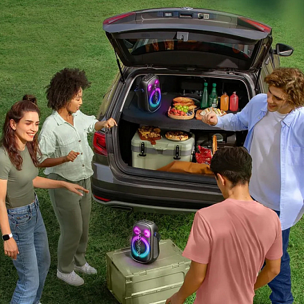 Портативная колонка Anker SoundCore Rave Neo 2 для вечеринок с защитой от воды и подсветкой черная