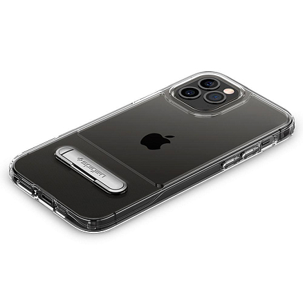 Чехол для iPhone 12 Pro Max гибридный с подставкой Spigen Slim Armor Essential S прозрачный
