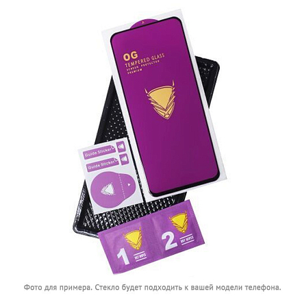 Защитное стекло для iPhone 15 Pro на весь экран противоударное Digitalpart Purple FG 2.5D черное