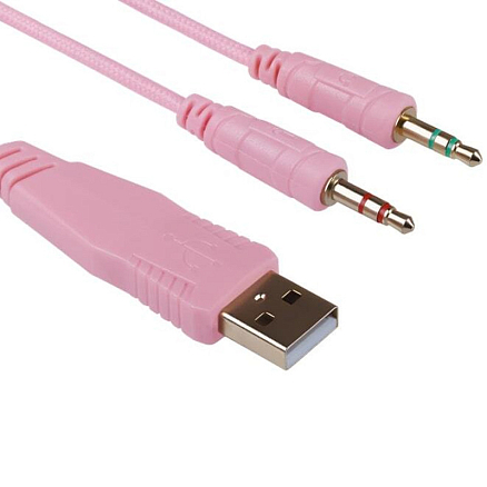 Наушники Redragon Mento полноразмерные с микрофоном и RGB подсветкой игровые розовые