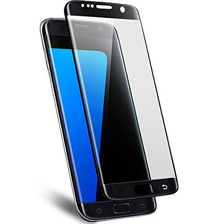 Защитное стекло для Samsung Galaxy S7 Edge на весь экран противоударное зеркальное черное