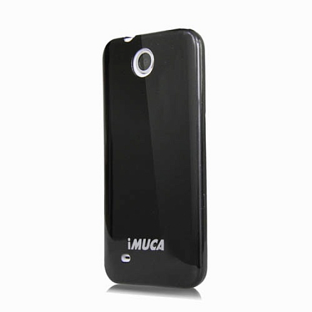 Чехол для HTC Desire 300 гелевый с блестками iMuca Cool Color черный + пленка