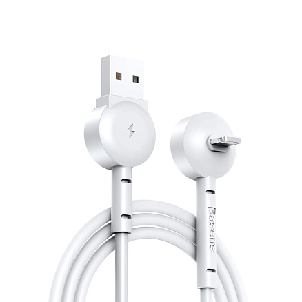 Кабель USB - Lightning для зарядки iPhone 1 м 2.1А с угловым штекером Baseus Maruko белый