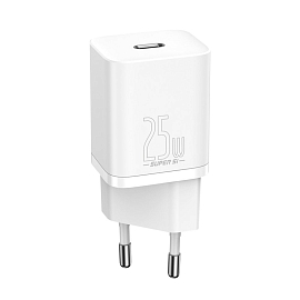 Зарядное устройство сетевое Type-C 25W с кабелем Baseus Super Si TZCCSUP-L02 (быстрая зарядка PD) белое