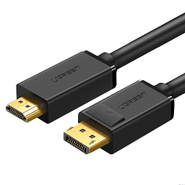 Кабель DisplayPort - HDMI (папа - папа) длина 1,5 м 4Kx2K Ugreen DP101 черный