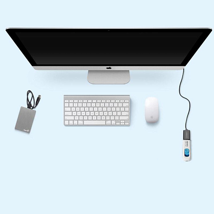 Кабель-удлинитель USB 2.0 (папа - мама) длина 0,5 м Ugreen US103 черный