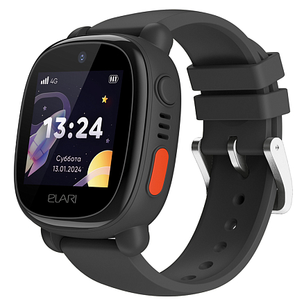 Детские умные часы с видеозвонками, GPS и Wi-Fi трекером Elari KidPhone 4G Lite черные