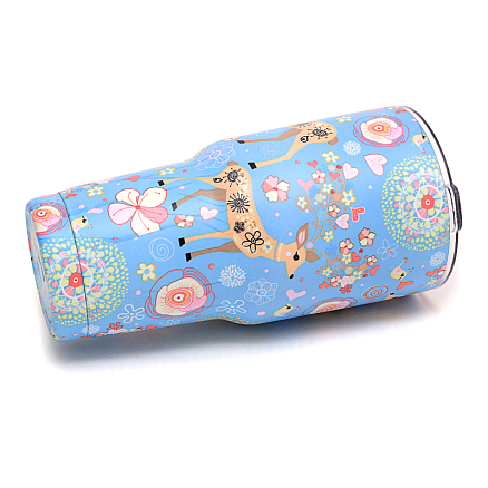 Термокружка Rambler Tumbler 900мл Pattern Reindeer голубая