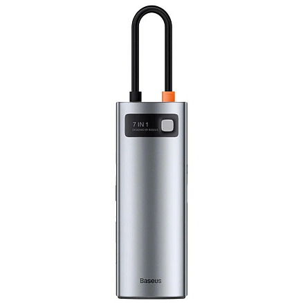 Хаб (разветвитель) Type-C - HDMI, 2 х USB 3.0, Type-C, Type-C PD, SD, microSD Baseus Gleam Series серый