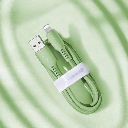 Кабель USB - Lightning для зарядки iPhone 1,2 м 2.4А Baseus Colourful зеленый
