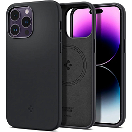 Чехол для iPhone 14 Pro Max силиконовый Spigen Silicone Fit MagSafe черный