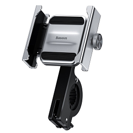 Держатель на руль велосипеда или мопеда для телефона до 6.5 дюйма Baseus Knight серебристый