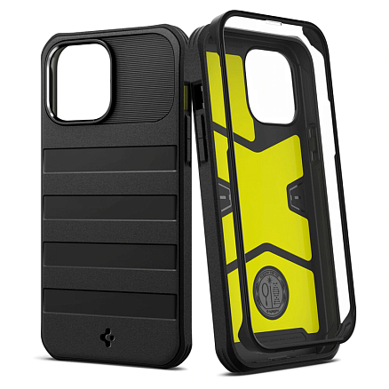 Чехол для iPhone 13 Pro гибридный с защитой экрана Spigen Max Geo Armor 360 черный
