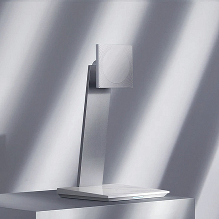 Подставка для iPad магнитная с беспроводной зарядкой для телефона Pitaka MagEZ Stand белый мрамор