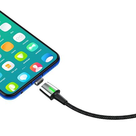 Кабель USB - MicroUSB, Lightning, Type-C 2 м 2А со сменными штекерами магнитный плетеный Baseus Zinc черный