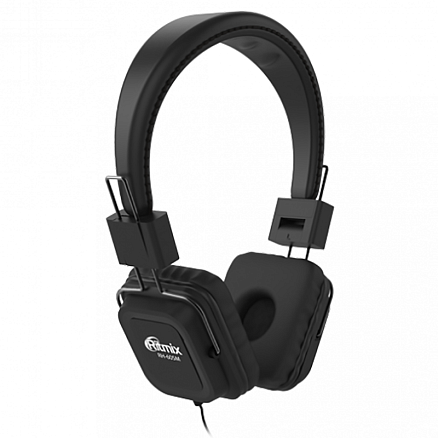 Наушники Ritmix RH-605M накладные с микрофоном складные черные