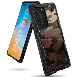 Чехол для Huawei P40 Pro гибридный Ringke Fusion X Design Camo черный