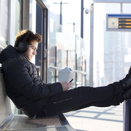 Наушники беспроводные Bluetooth Panasonic RB-HF520BGEK полноразмерные с микрофоном черные