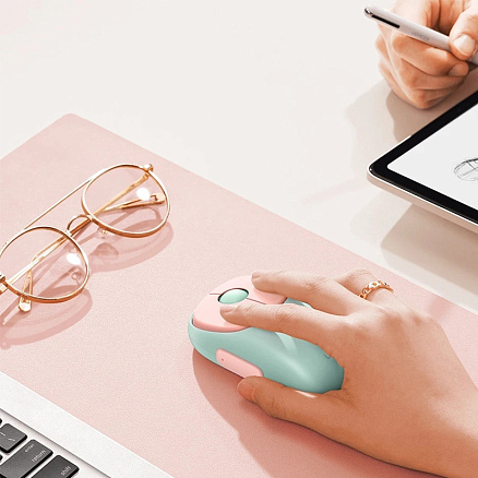 Мышь беспроводная оптическая Ugreen Fun+ MU102-15722 7 кнопок 4000 dpi мятно-розовая