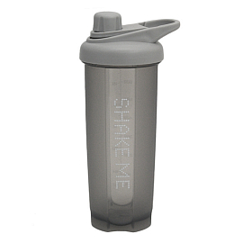 Бутылка шейкер для коктейлей спортивная со шкалой Shake Me 700 мл серая