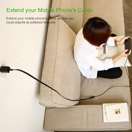 Кабель-удлинитель USB 2.0 (папа - мама) длина 5 м Ugreen US103 черный