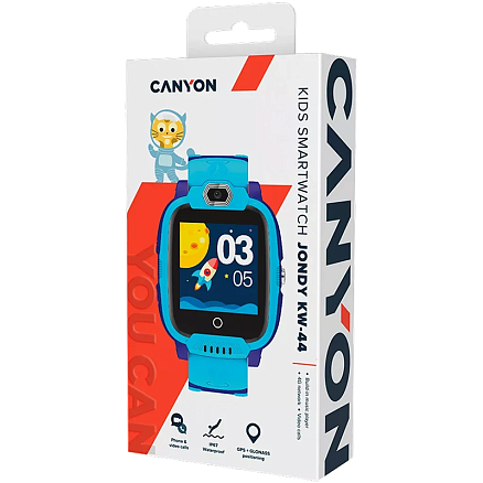 Детские умные часы с видеозвонками и GPS трекером Canyon Jondy KW-44 синие