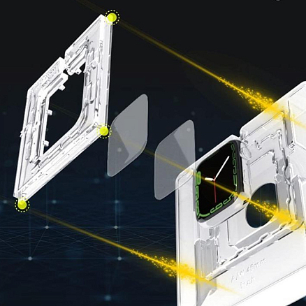 Защитное стекло для Apple Watch 7 45 мм на экран противоударное WhiteStone Dome Glass c УФ-лампой прозрачное 2 шт.