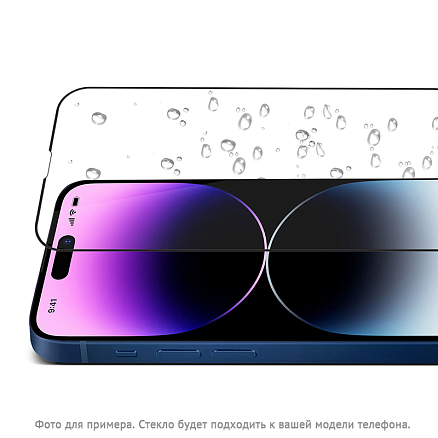 Защитное стекло для iPhone 16 Pro на весь экран противоударное Tempered Glass 3D черное