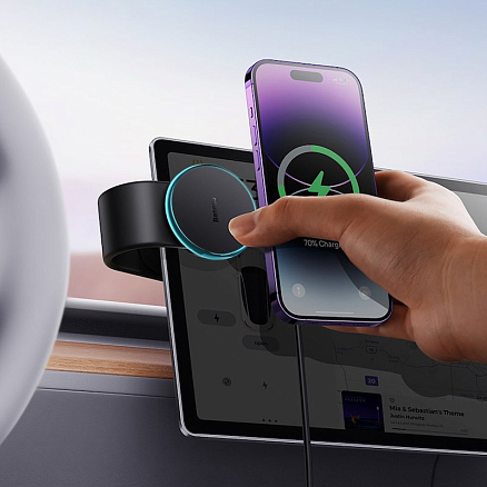 Держатель для смартфона Baseus C02 Pro Series Magnetic Wireless Charging Car Mount C40156000111-00