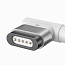 Кабель Type-C - MagSafe для зарядки Macbook длина 2 м 60W магнитный плетеный с L-образным штекером Baseus Zinc белый
