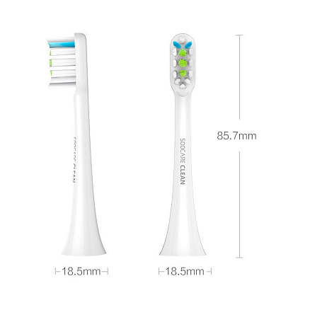 Сменные насадки для электрической зубной щетки Xiaomi Soocas X3U, X3, X1 белые 2 шт.