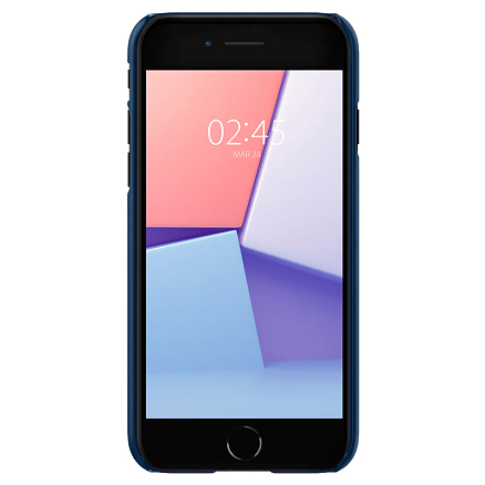 Чехол для iPhone 7, 8, SE 2020, SE 2022 пластиковый тонкий Spigen Thin Fit синий