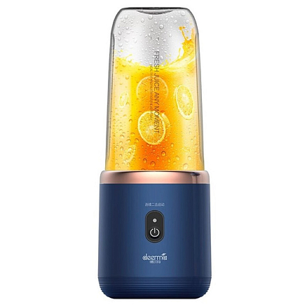 Мини блендер портативный для смузи Deerma DEM-NU06 400 мл синий