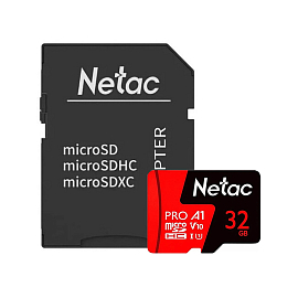 Карта памяти Netac P500 Extreme Pro MicroSDHC 32Gb UHS-I U3 V30 100 Мб/с с адаптером SD