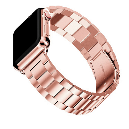Ремешок-браслет для Apple Watch 42 и 44 мм металлический Nova Metal розовое золото