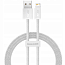 Кабель USB - Lightning для зарядки iPhone 1 м 2.4А плетеный Baseus Dynamic белый