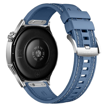 Умные часы Huawei Watch GT 5 46 мм с синим силиконовым ремешком серебристые