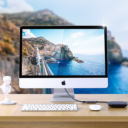 Переходник HDMI - Mini DisplayPort (папа - мама) с питанием MicroUSB Ugreen CM239 серый