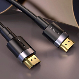 Кабель HDMI - HDMI (папа - папа) длина 1 м версия 2.0 4K 60Hz Baseus Cafule черный