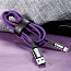 Кабель USB - Lightning для зарядки iPhone 1 м 2.4A с автоотключением плетеный Baseus C-shaped фиолетовый
