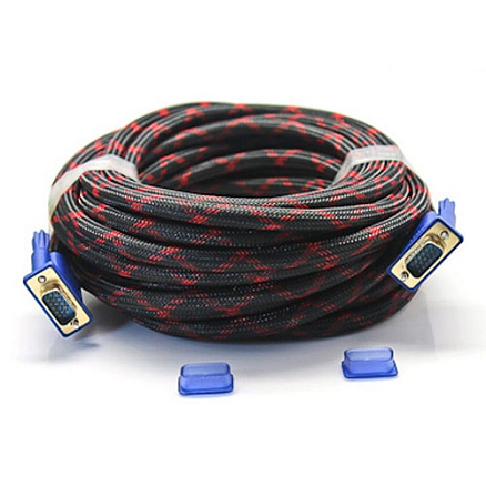 Кабель VGA - VGA (папа-папа) длина 10 м Dtech CB0298 с ферритами