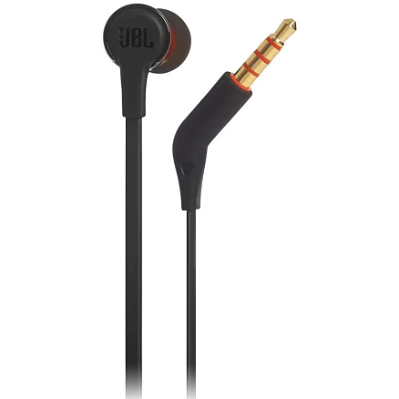Наушники JBL Tune 210 вакуумные с микрофоном и плоским проводом черные