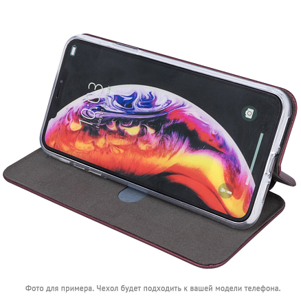 Чехол для Samsung Galaxy S20 FE кожаный - книжка GreenGo Smart Diva бордовый