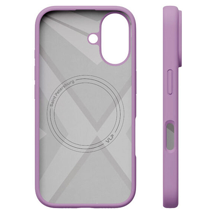 Чехол для iPhone 16 силиконовый VLP Aster MagSafe сиреневый