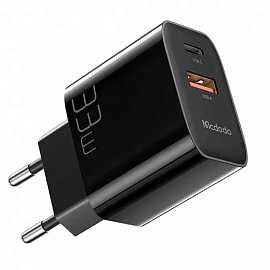 Зарядное устройство сетевое USB и Type-C 33W McDodo CH-0921 (быстрая зарядка PD, QC) черное