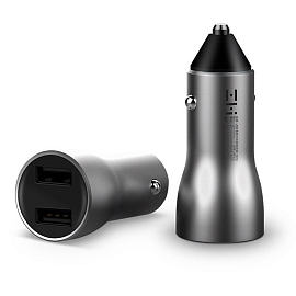 Зарядное устройство автомобильное с двумя USB входами 2.4А 18W Xiaomi ZMI AP621 (быстрая зарядка QC 3.0) серебристое