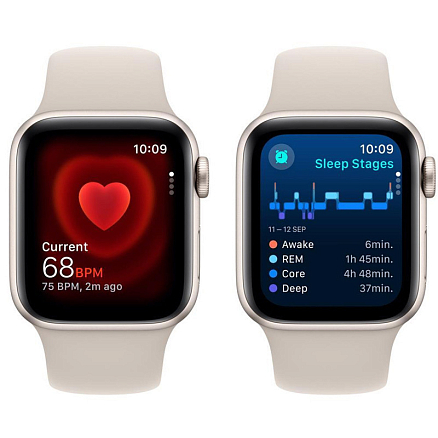 Умные часы Apple Watch SE 2 GPS 2024 40 мм с силиконовым ремешком сияющая звезда