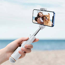 Монопод (палка для селфи) Bluetooth с кнопкой Baseus Ultra Mini белый