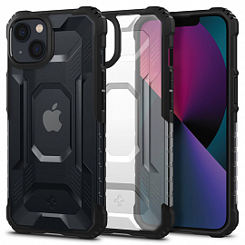 Чехол для iPhone 13 гибридный Spigen Nitro Force прозрачно-черный матовый