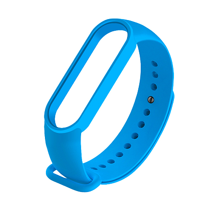 Сменный браслет для Xiaomi Mi Smart Band 5, 6 силиконовый синий